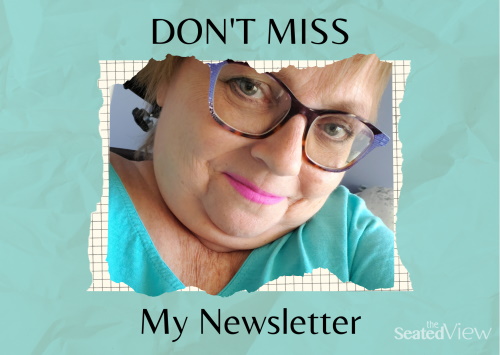 Don't miss my newsletter. A white woman with glasses is smiling