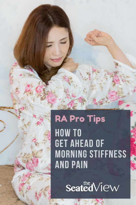 Rheumatoid arthritis morning stiffness is a pain. Lene’s RA Pro Tip to get a better and pain-free morning. #Rheum #RheumatoidArthritis #ChronicPain #RheumatoidDisease