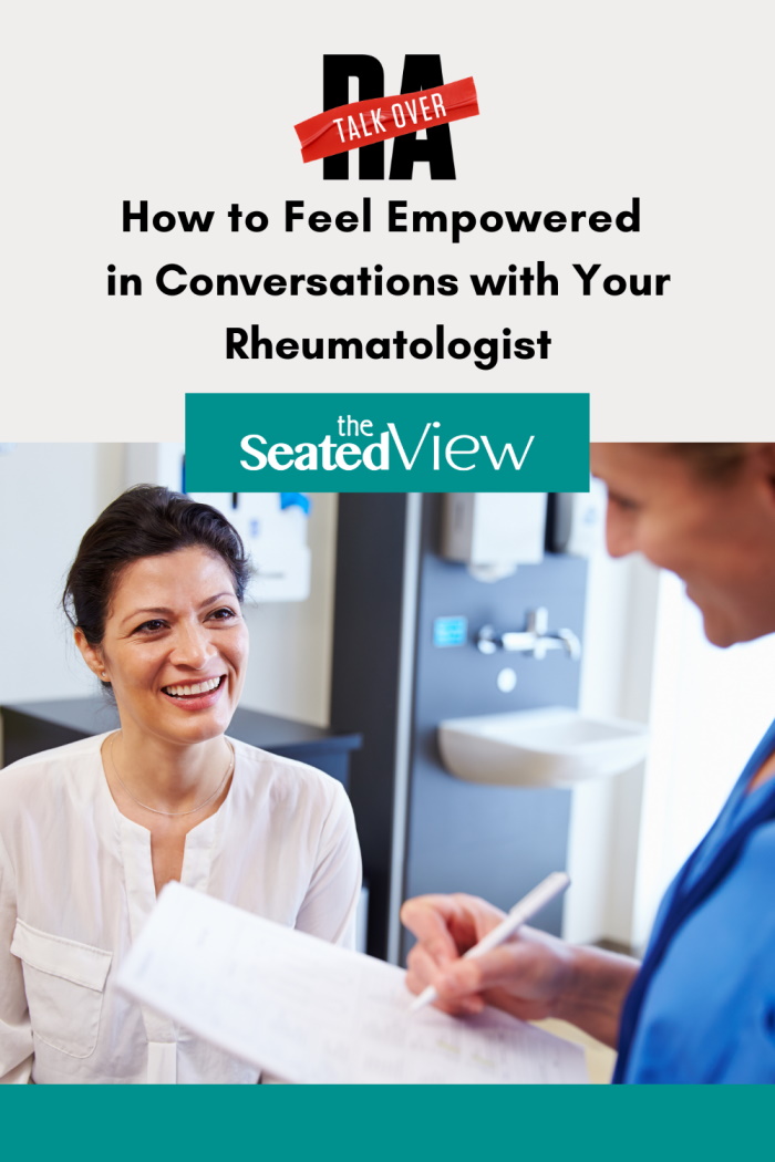 Becoming empowered to act as a partner in the process is an important part of living with rheumatoid arthritis (RA) but can take years to learn on your own. In this post, I share information about how to learn the skills you need and share tips on how you can use empowerment in your next appointment with your rheumatologist. A smiling darkhaired woman talking to her doctor: Talk Over RA: How to Be Empowered with Your Rheumatologist