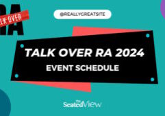 Title Graphic "Talk Over RA 2024 Event Schedule" on a teal background