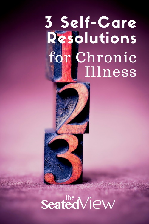 3 self-care resolutions for chronic illness. Three wooden blocks with the numbers 1, 2, 3 are positioned on the top of another.